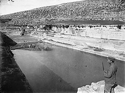 A British sentry at one of the three Solomon's Pools, a few miles south of Bethlehem (Burak, 53rd Division)