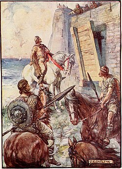 Macbeth at the fort of Macduff, by J. R. Skelton
