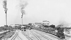 A sugarcane mill and its railways in Tainan in the 1930s