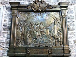 John Cabot plaque showing Cabot departing Bristol, England for Atlantic Canada (1497), installed at Sir Sandford Fleming Park, Halifax, Nova Scotia