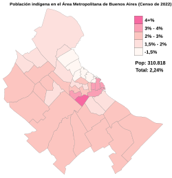 Population of Indigenous people in Greater Buenos Aires according to the 2022 census.