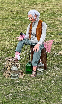 Scarecrow of the BFG (the Big Friendly Giant) at a festival in Yorkshire; many of Dahl's new words are spoken by the character.[146]