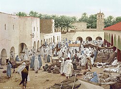 A market in Biskra in Algeria in 1899