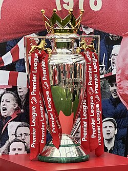 The Premier League trophy