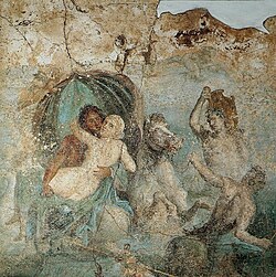 Poseidon and Amymone, fresco in Stabiae, Italy, 1st century AD