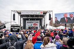 Trump speaking at the 2020 March for Life in Washington, D.C.