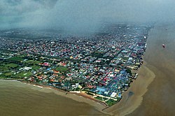 View of Georgetown from over the Atlantic Ocean