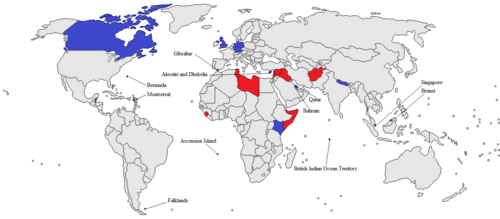 Overseas military installations of the United Kingdom, and locally raised units of the British Overseas Territories Military interventions since 2000: Palliser (Sierra Leone); Herrick (Afghanistan); Enduring Freedom (Horn of Africa); Telic (Iraq); Ellamy (Libya); and Shader (Islamic State of Iraq and the Levant).