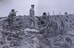 Julius Popper during a manhunt of the Selkʼnam people. In the late 19th century estancieros and gold prospectors launched a campaign of extermination against the Indigenous peoples of Tierra del Fuego.