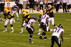 The Steelers on offense against the Ravens in 2008