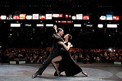 Tango dancers during the World tango dance tournament