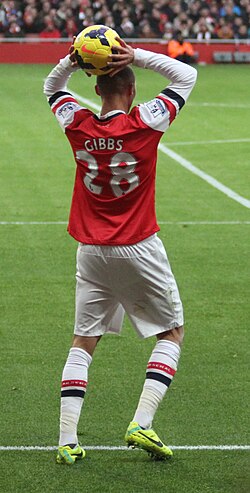Gibbs playing for Arsenal in 2013