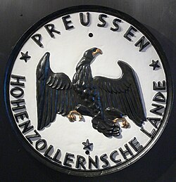 Emblem of the Hohenzollern Lands with the eagle of the Free State of Prussia