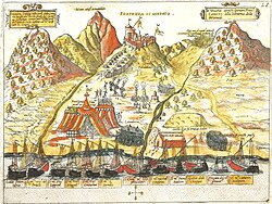 The Venetian fleet at the Siege of Sopot, 27 June 1570