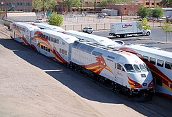 The New Mexico Rail Runner Express is a commuter operation that runs along the Central Rio Grande Valley.