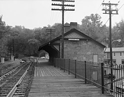 Ellicott City Station, on the original Baltimore and Ohio Railroad line, the oldest remaining passenger station in the nation. The rail line is still used by CSX Transportation for freight trains, and the station is now a museum.
