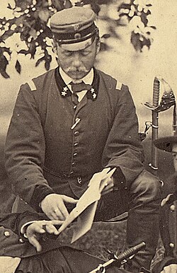 Ferdinand von Zeppelin at the Army of the Potomac's headquarters, Fairfax Courthouse, Virginia, June 1863 by Alexander Gardner