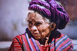 An elderly Maya woman
