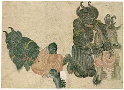 Portrayal of demons in the style of Siyah Qalem. Siyah Qalem Hazine 2153, s.31b