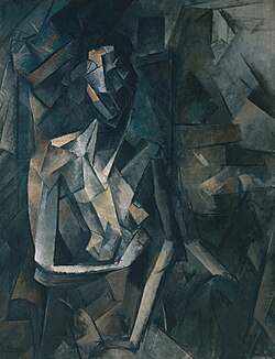 Pablo Picasso, 1909–10, Figure dans un Fauteuil (Seated Nude, Femme nue assise), oil on canvas, 92.1 × 73 cm, Tate Modern, London