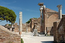 Remains of the port of Ostia Antica, Italy