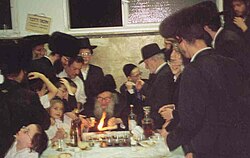 The Bereavement (Yahrtzeit) Hasidic tish, Bnei Brak, Israel