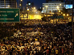 Protests in Natal on 20 June 2013, during the June Journeys