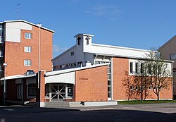Evangelical Free Church at Kirkkokatu street in Vanhatulli neighborhood in Oulu, Finland