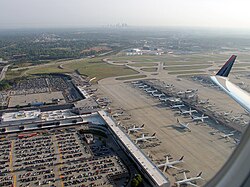 Birds-eye view of Hartsfield-Jackson Atlanta International Airport in October 2004.