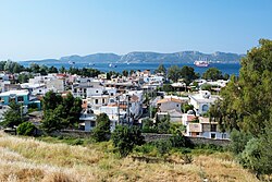 View of the lower area of the town from the hill of the archeological site.