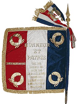 Flag of Sqn 1/30 Normandie-Niémen kept at BA112 Reims-Champagne