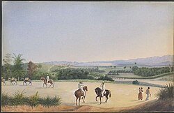 1859 watercolor of Santiago de Cuba's plains by British geologist James Gay Sawkins