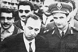 Syrian neo-Ba'athist leader Salah Jadid (right) alongside Michel Aflaq (centre), 1963