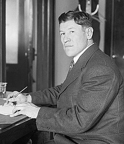 Jim Thorpe, gold medalist at the 1912 Olympics, in the pentathlon and decathlon events