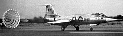A Griffin F-104A landing after dissimilar air combat training.