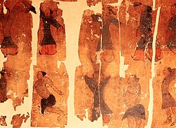 The physical exercise chart; a painting on silk depicting the practice of Daoyin – Mawangdui tomb No. 3