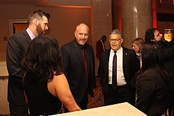 Timothy Simons, Julia Louis-Dreyfus, Al Franken, Louis C.K., and Pamela Adlon at the Peabody Awards in 2017