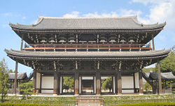 The main gate of Tōfuku-ji, the oldest sanmon in Japan.