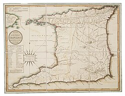 Survey map from 1797 of Trinidad