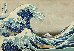 The Great Wave off Kanagawa, c. 1830 by Hokusai, an example of art flourishing in the Edo period