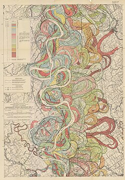 Reconstructed and historical courses of the Lower Mississippi River (sheet 7/15)[57]