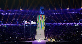 Opening ceremony at the 2018 Pyeongchang Winter Olympics.
