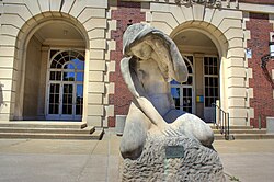 A statue from Loredo Taft's proposed Fountain of Creation, outside the Main Library