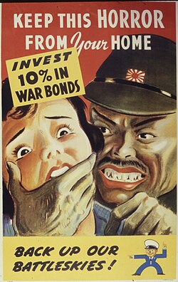 U.S. propaganda showed the Japanese as a threat to civilians such as women.