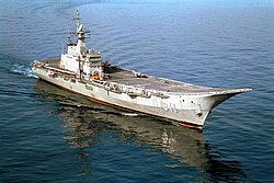 The HTMS Chakri Naruebet, an aircraft carrier of the Royal Thai Navy