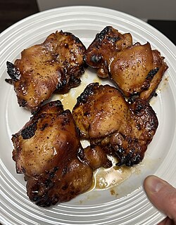 Teriyaki air-fried chicken thighs