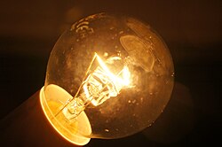 Tungsten filament is used in incandescent lightbulbs, where it is heated until it glows