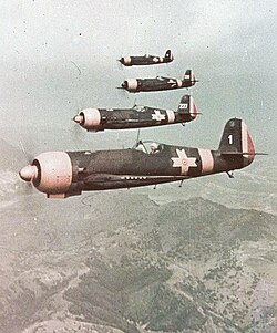 A formation of Romanian IAR 80 fighter aircraft