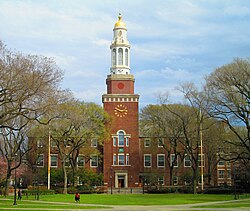 The Brooklyn College library, part of the original campus laid out by Randolph Evans, now known as "East Quad"