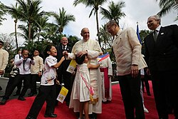 Francis and Philippine president Benigno Aquino III in Manila, 16 January 2015